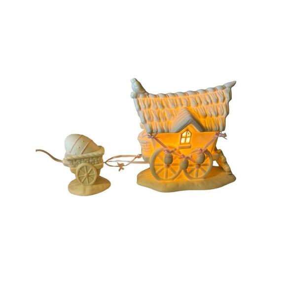Dept 56 Snow Bunnies My Woodland Wagon Parked in Robins Nest Thicket in Box - Picture 4 of 11